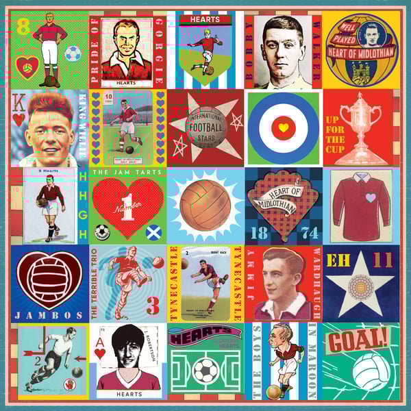 Hearts Pop Art Football Print
