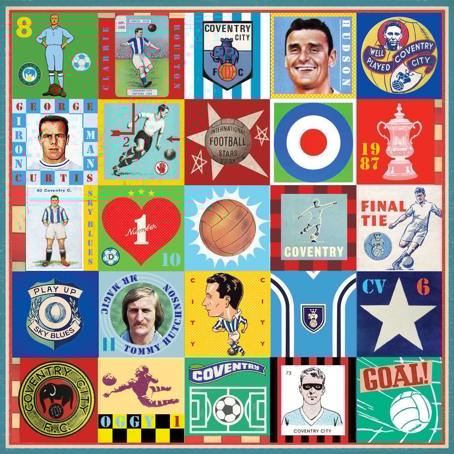 Coventry City Pop Art Football Print