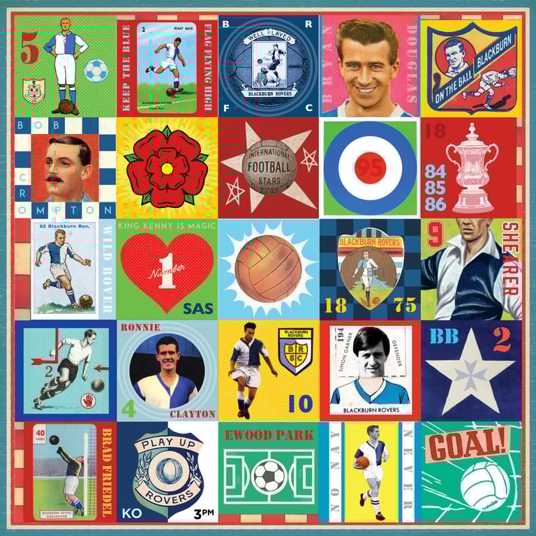 Blackburn Rovers Pop Art Football Print