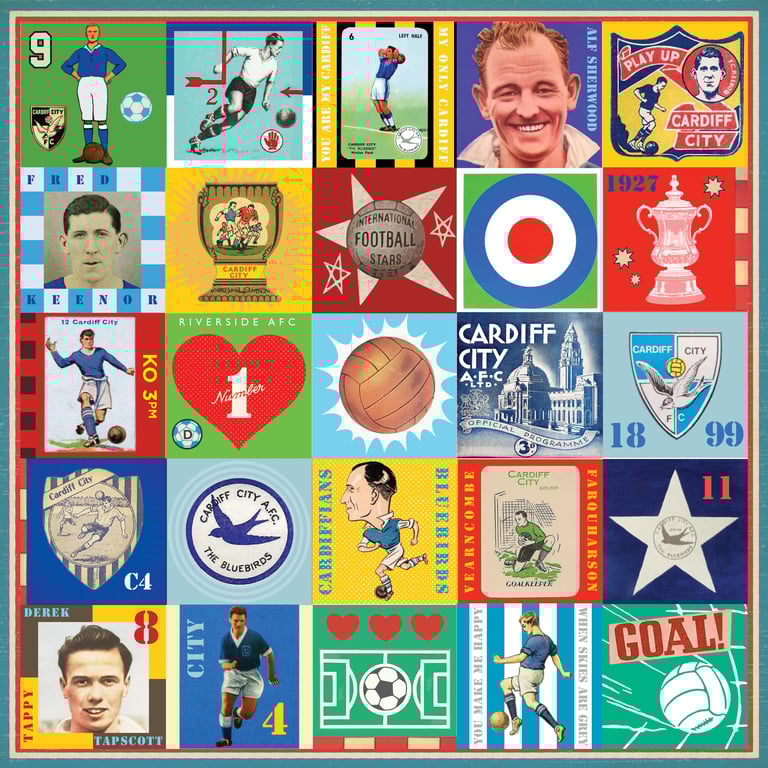 Cardiff City Pop Art Football Print