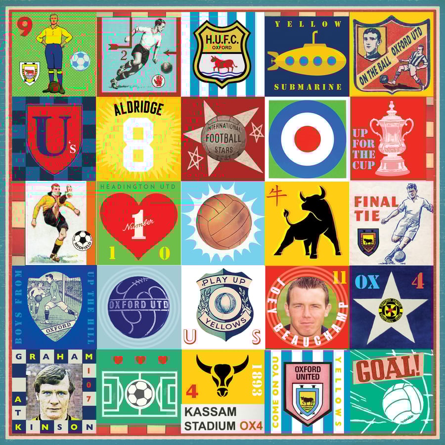 Oxford United Pop Art Football Print