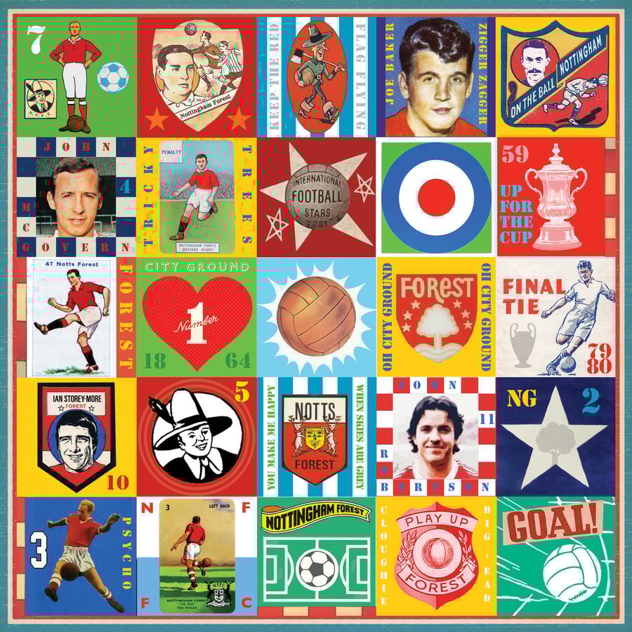 Nottingham Forest Pop Art Football Print
