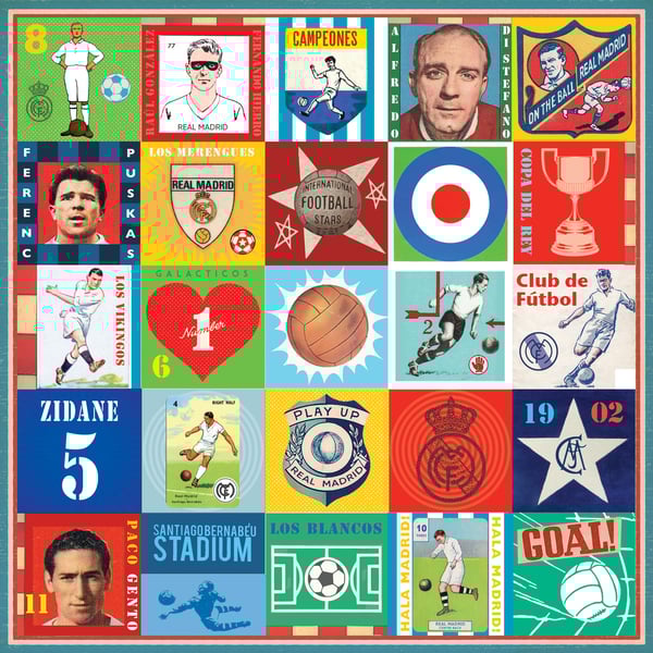 Real Madrid Pop Art Football Print