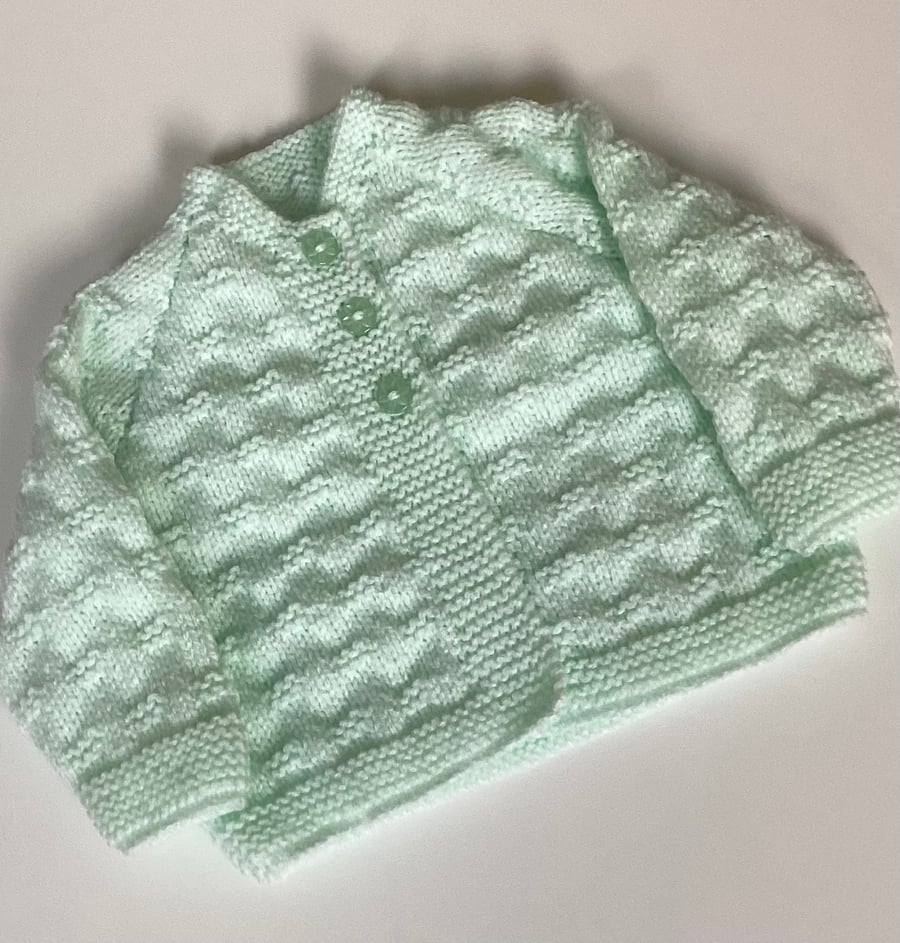 Baby cardigan matinee coat hand knit 0-3 month 
