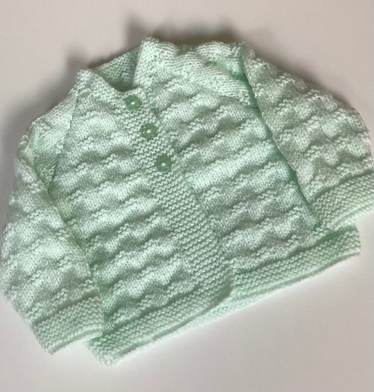 Baby cardigan matinee coat hand knit 0-3 month 