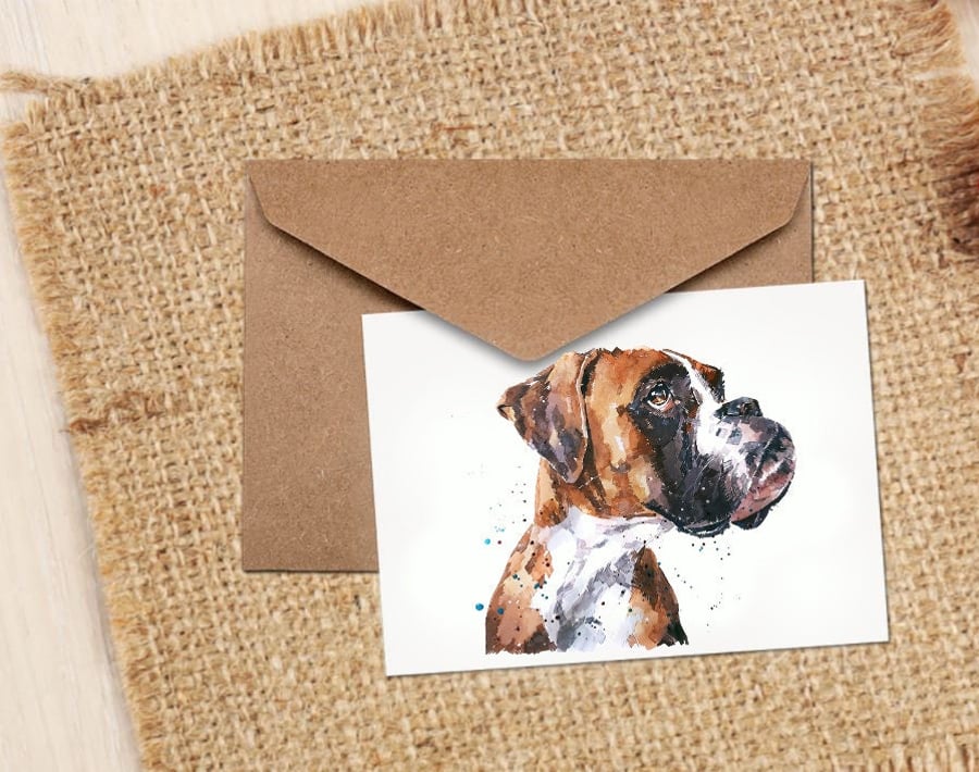 Boxer Dog GreetingNote Card.Boxer Dog cards,Boxer Dognote cards, Boxer Dog greet