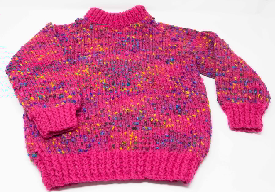 Chunky Child's Jumper with Rainbow Flecks 5 - 6 years