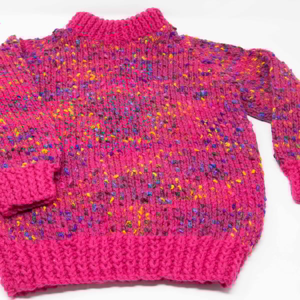Chunky Child's Jumper with Rainbow Flecks 5 - 6 years