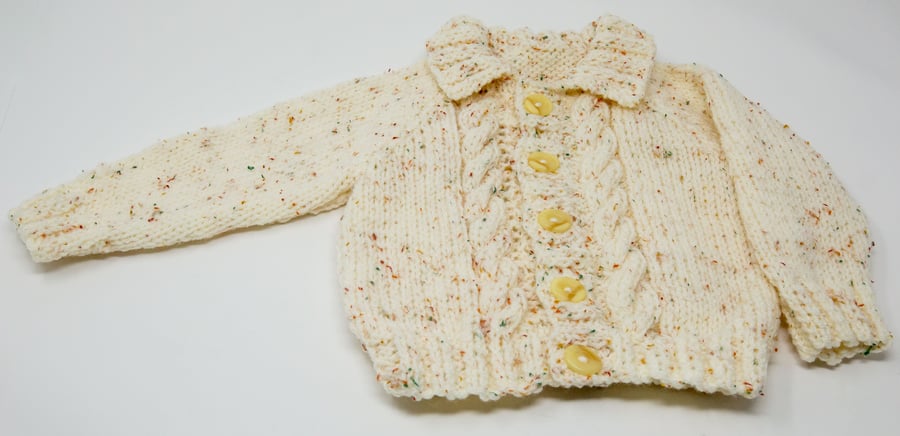 Toddler's Cream Aran Cardigan  1 - 2 years
