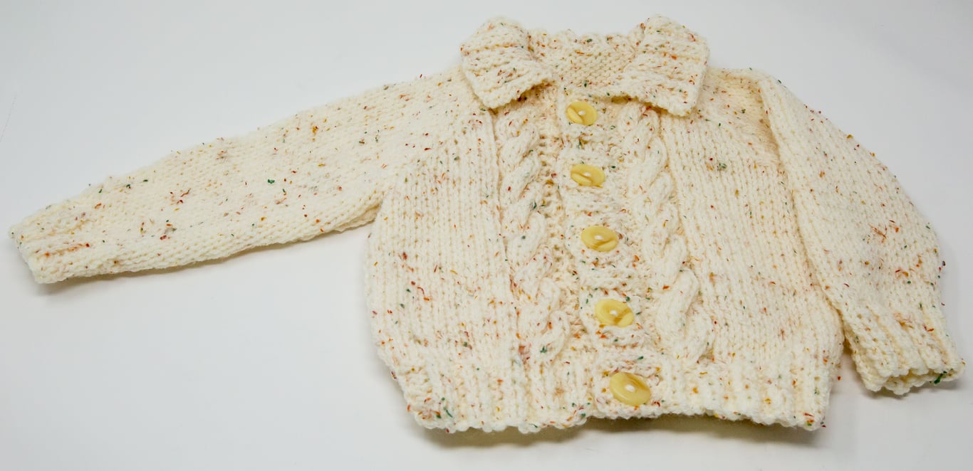 Toddler's Cream Aran Cardigan  1 - 2 years