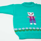 Child's Jade Cat Jumper  3 - 4 years