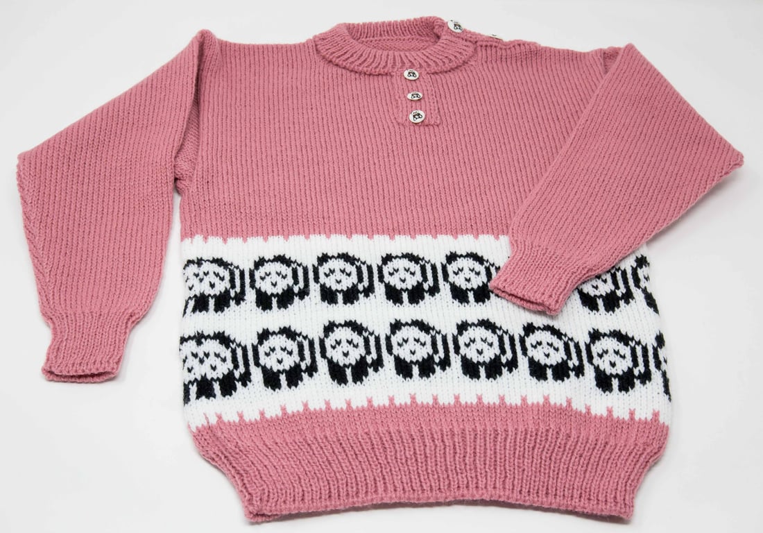Child's Pink Panda Jumper  5 - 6 years