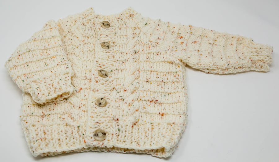 Toddler's Cream Aran Cardigan  1 - 2 years