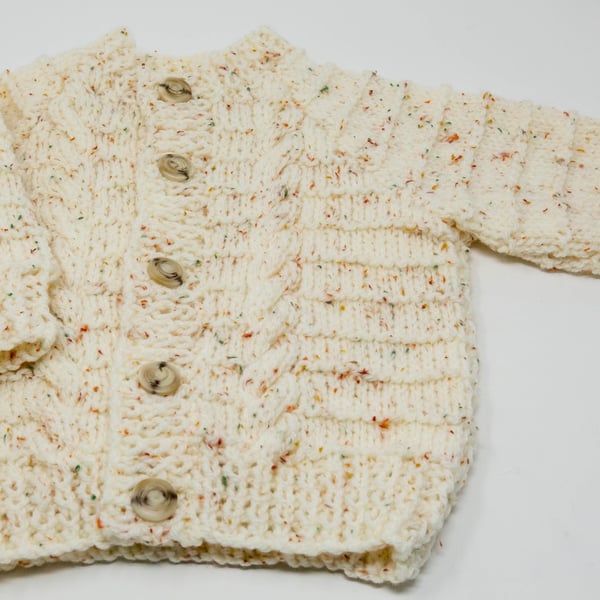 Toddler's Cream Aran Cardigan  1 - 2 years