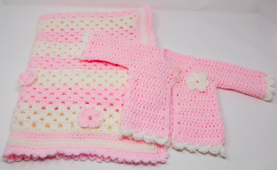 Baby Matinee Coat and Blanket Set