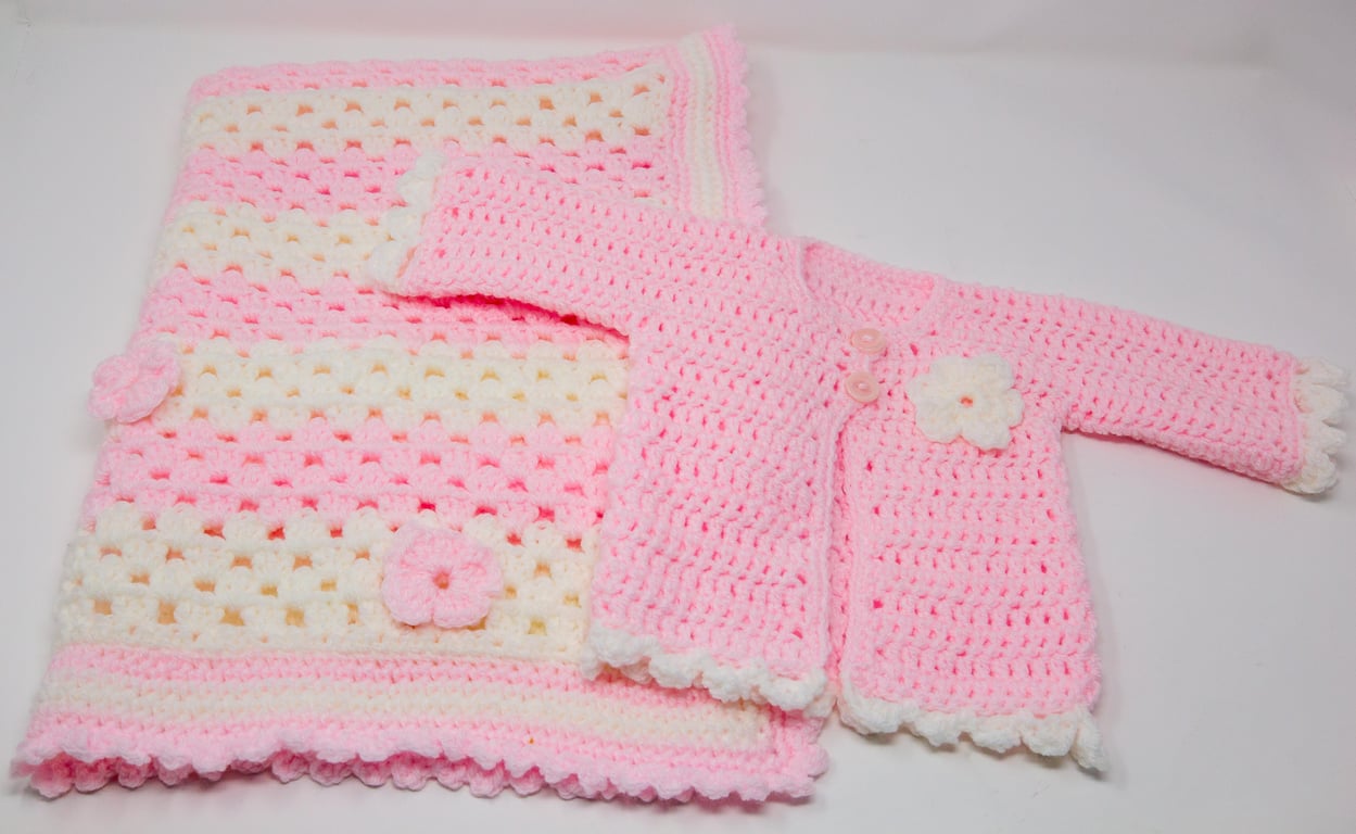 Baby Matinee Coat and Blanket Set