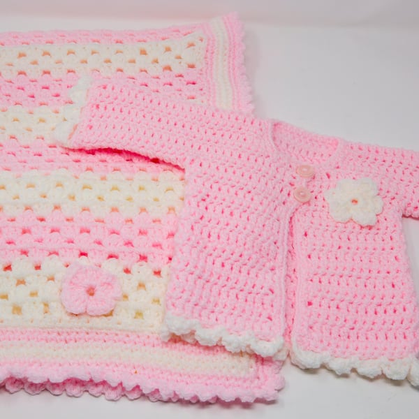 Baby Matinee Coat and Blanket Set