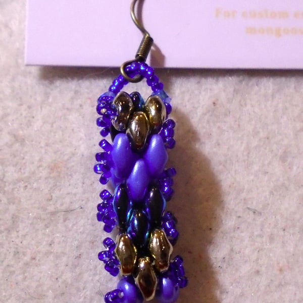 Brickwork-pattern bead earrings (customisable)