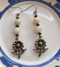 Beautiful natural stone sunflower earrings 