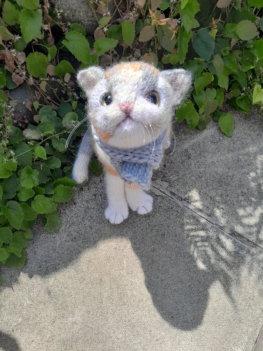 Grey Calico Cat, dotpebblesknits Design
