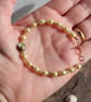 Green Pearl Bracelet with Faceted Tourmaline -  Rose Gold Filled Toggle Clasp - Image 8