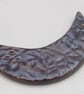 Bronze Leaf Pattern Ceramic Crescent Bib Pendant - Image 2