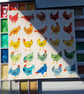 Whimsical Rainbow Chickens, Hand-Painted original artwork - Image 2