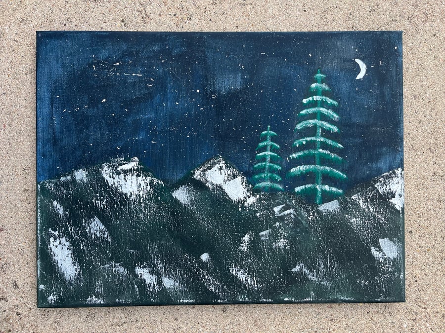 Canvas Mountain Painting
