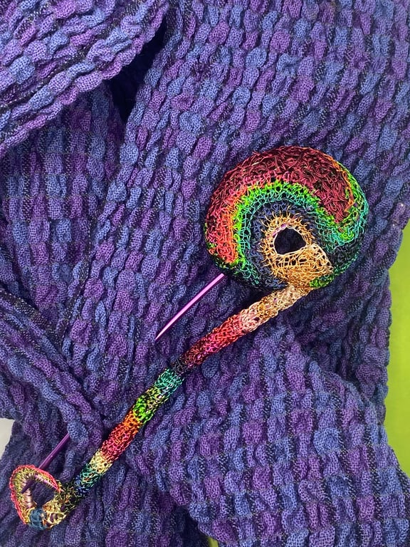 Rainbow fibula brooch