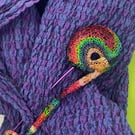 Rainbow fibula brooch