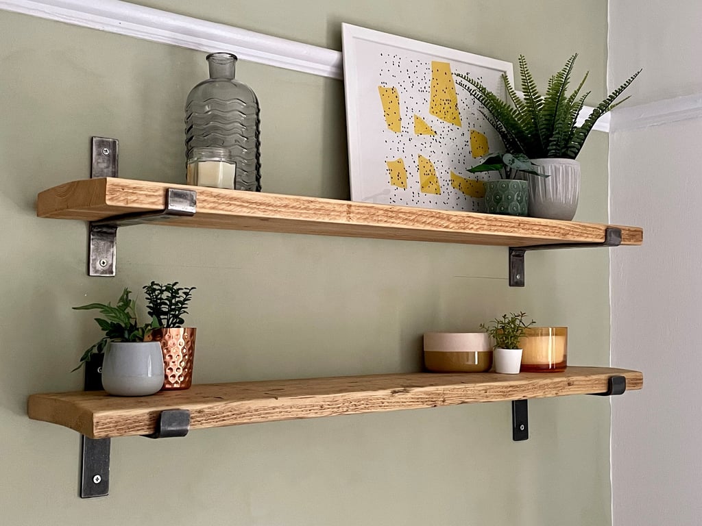 Rustic Scaffold Board Shelving Using Reclaimed Scaffold Boards. These Industrial