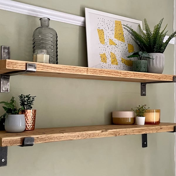 Rustic Scaffold Board Shelving Using Reclaimed Scaffold Boards. These Industrial