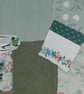 Upcycled slow stitching kit includes fabric, buttons, thread, lace, ribbon - Image 5