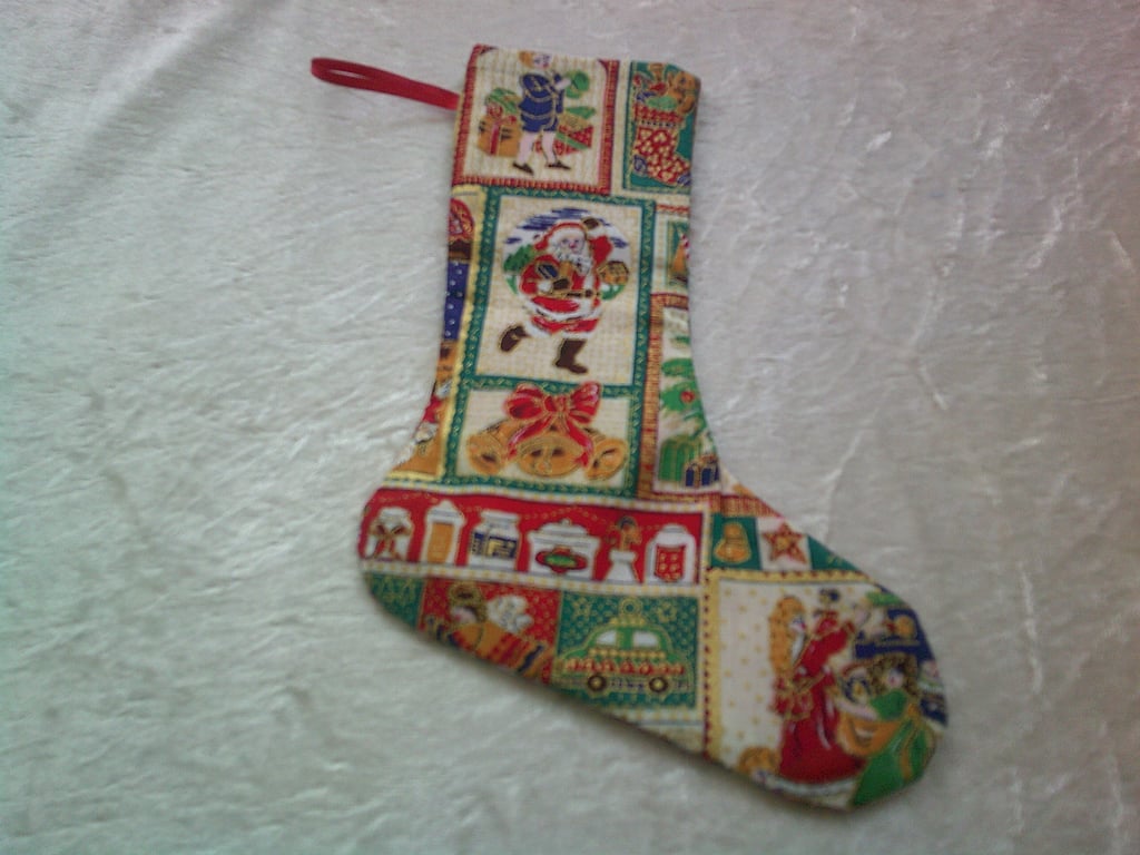 7.5 inch Christmas Themed Squares Stocking