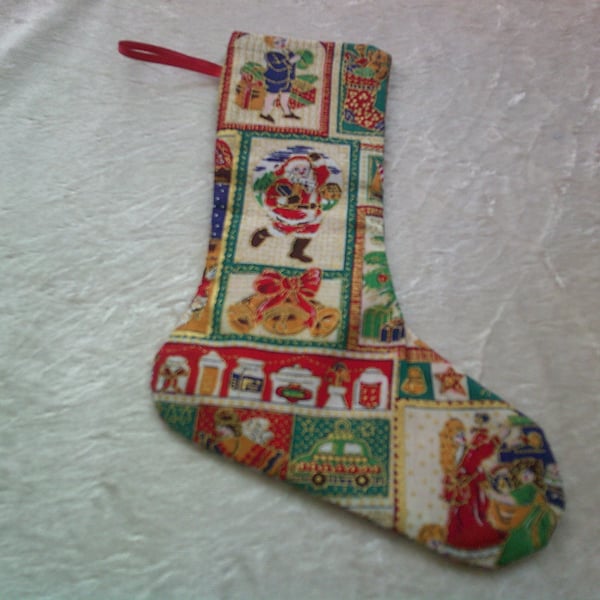 7.5 inch Christmas Themed Squares Stocking