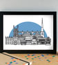 Worcester Skyline Art Print - Image 1