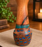 Handcrafted Yew ,  Lacewood , Banksia Vase with Blue & Green Resin . Peacock v - Image 2