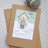 Beach Hut Collage Handmade Greetings Card