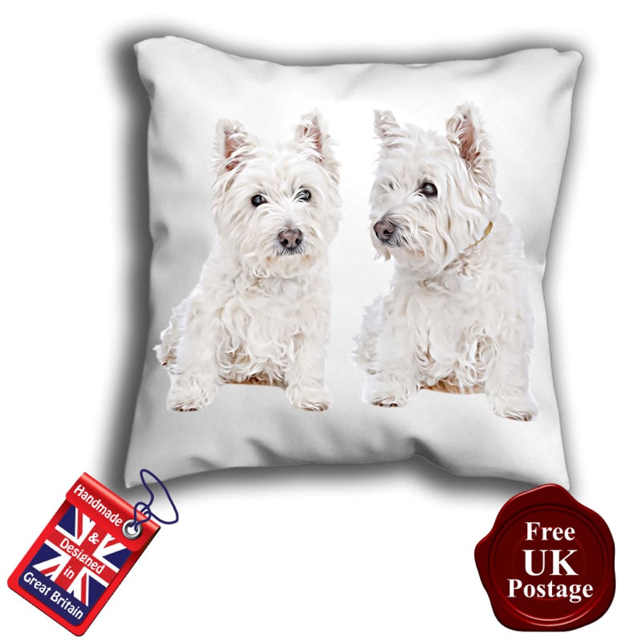 West Highland White Terrier cover, White Terrier Cushion Cover, Westie,