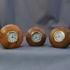  Pebble Clocks in English  Yew, Burr Elm, and Laburnum