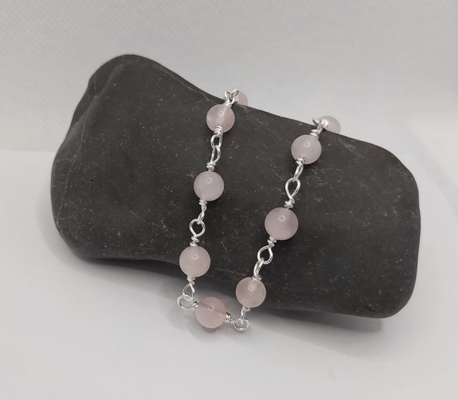 Rosequartz Chain Bracelet