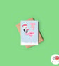 Flamingo and Sloth Christmas Card, A6 Christmas Card, Cute Animal Christmas Card