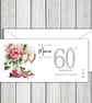 Wine & Flowers Birthday Money Gift Voucher Wallet 30th 40th 50th Any Age etc