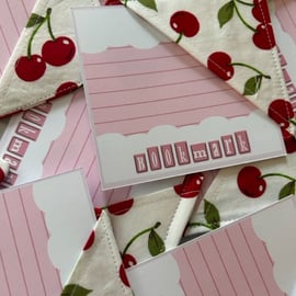 Fabric bookmark corner bookmark cherry bookmark