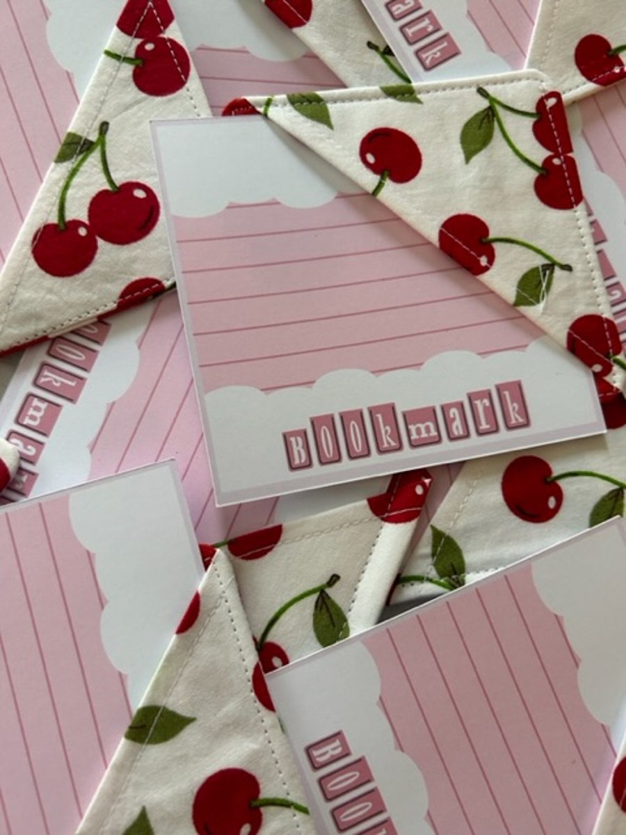 Fabric bookmark corner bookmark cherry bookmark