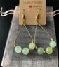 Gold and Green Beaded Earrings 