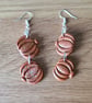 Autumnal Halloween Dangle Double Pumpkin Earrings - Image 1