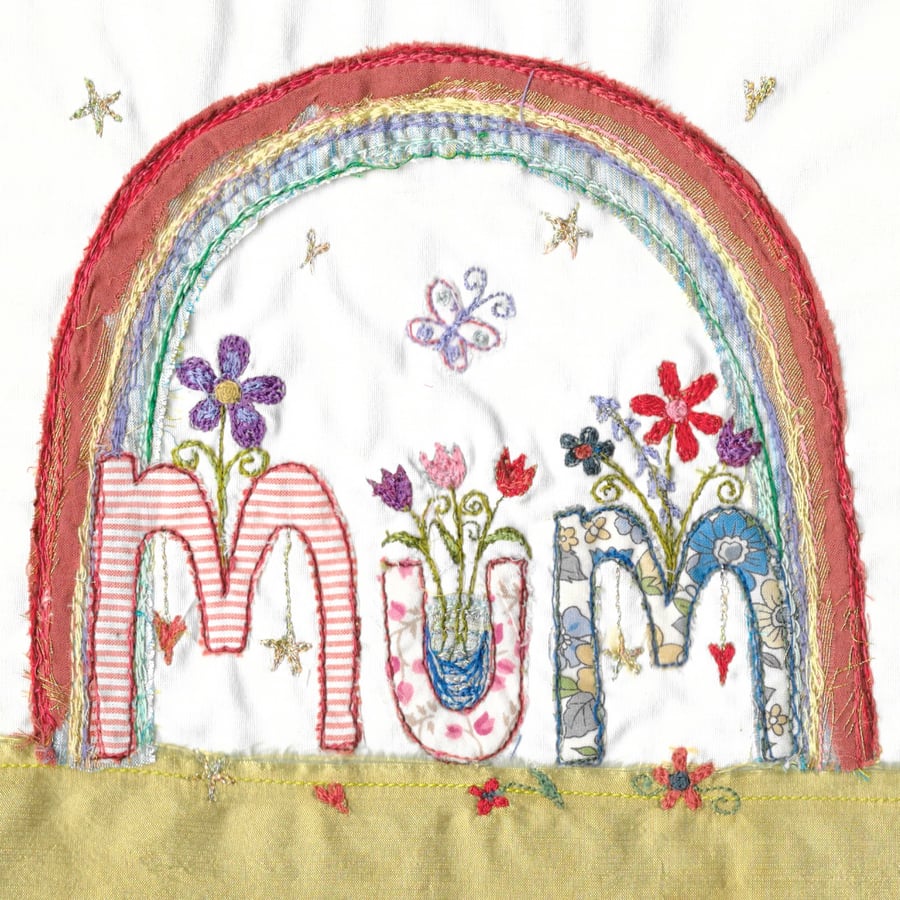 Mum under the rainbow, handmade card