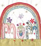 Mum under the rainbow, handmade card - Image 1