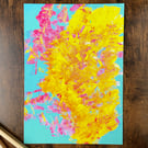 Pink and Yellow Dab A4 Giclee Digital Art Print
